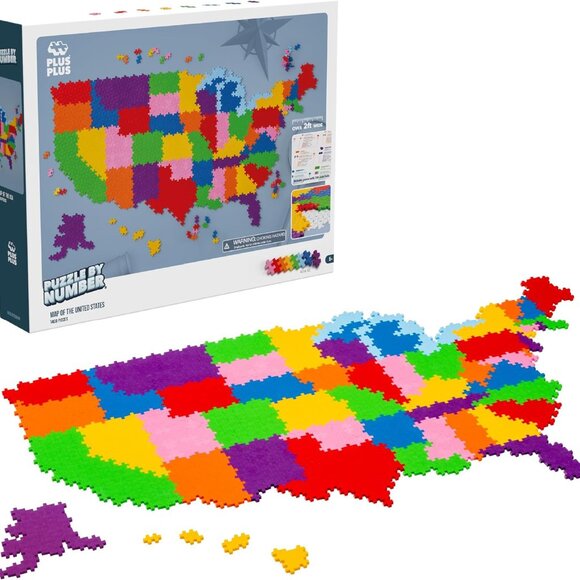 Brand New PLUS PLUS - Puzzle by Number - 1,400 Piece Map of The United States - Picture 1 of 4